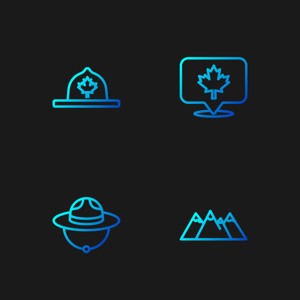 设线山加拿大护林员帽和枫树图片下载