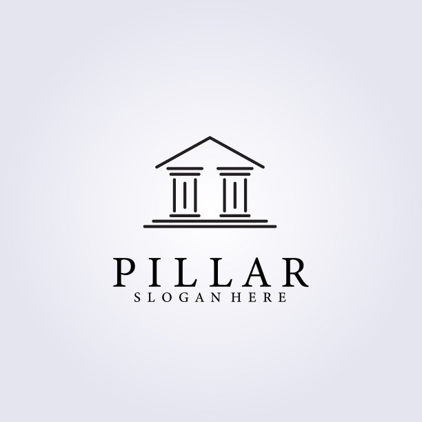 支柱线艺术双胞胎标志设计图片下载