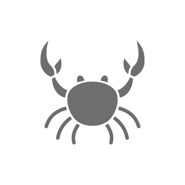 螃蟹水生动物灰色图标孤立在白色上图片下载