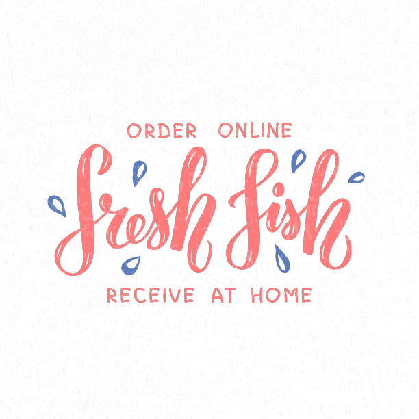 新鲜的鱼订单网上刻字与纹理图片下载