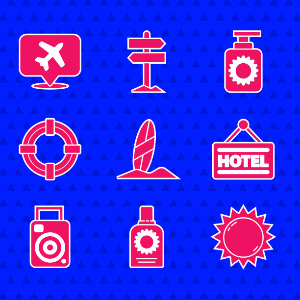 设置冲浪板防晒喷雾瓶招牌图片下载