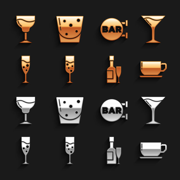 香槟杯，马提尼杯，咖啡杯图片下载