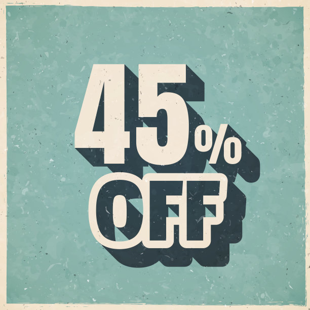 45折优惠。复古风格的图标-旧的纹理纸图片下载