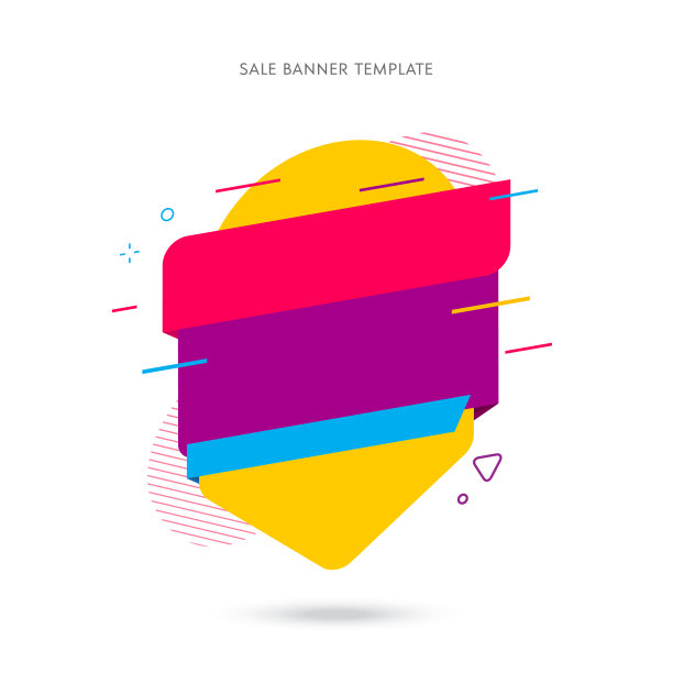 销售抽象横幅模板设计。抽象形状的销售横幅。矢量插图。股票插图图片下载