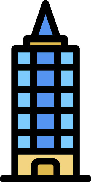 商场天空塔图标颜色轮廓图片下载