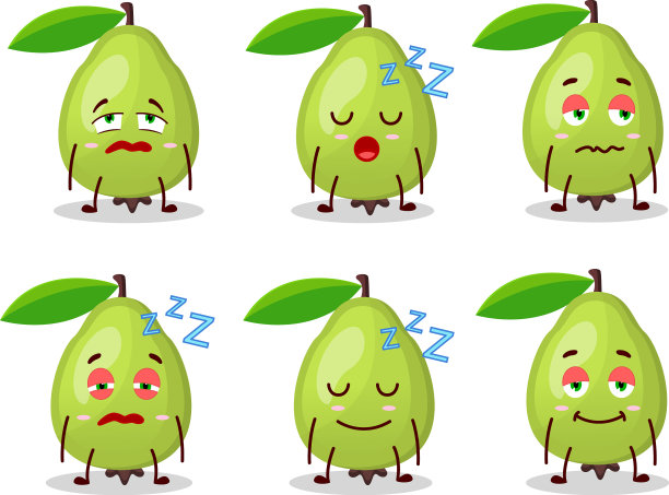 卡通人物番石榴昏昏欲睡的表情图片下载