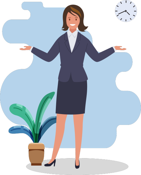 一位女商人把手伸向两边图片下载