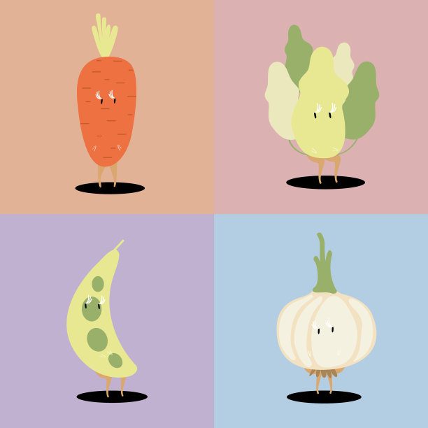 新鲜蔬菜卡通人物集图片下载