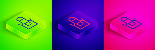 2.5D线条厨房围裙图标图片下载