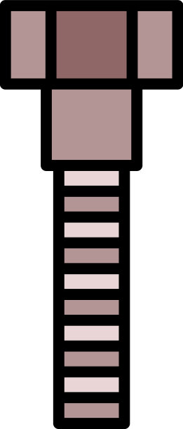 六角螺栓图标颜色轮廓图片下载