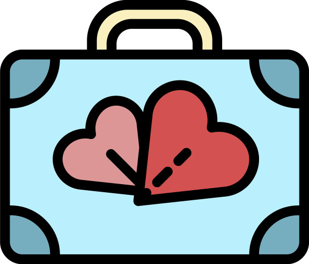 蜜月旅行包图标颜色轮廓图片下载
