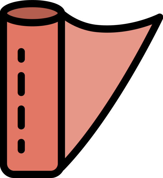 织物卷图标颜色轮廓图片下载