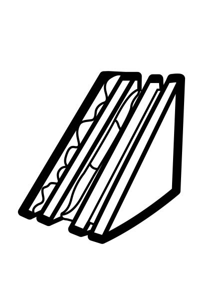 三明治图标矢量插图在单色。图片下载