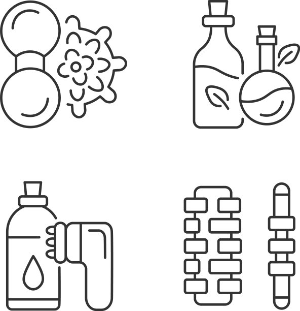 手部按摩器线性图标集图片下载