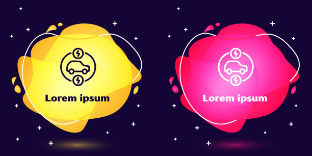 设置电动汽车线路和电缆插头图片下载