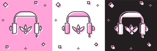 设置耳机冥想图标隔离图片下载