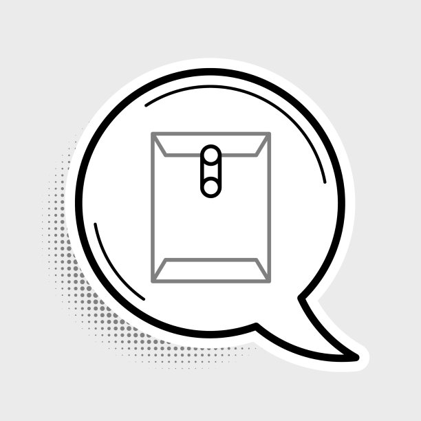 灰色背景上的信封图标线条设计图片下载