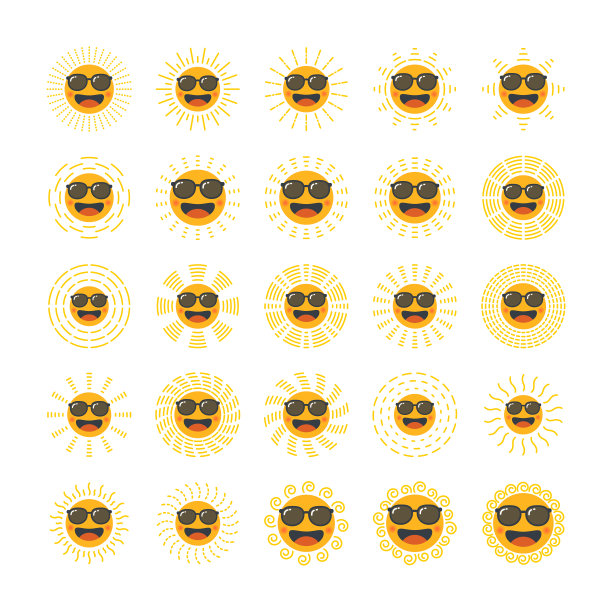 快乐滑稽微笑太阳图片下载