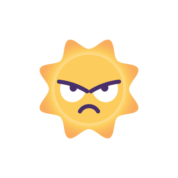 太阳表情闪亮轮廓大眼睛图片下载