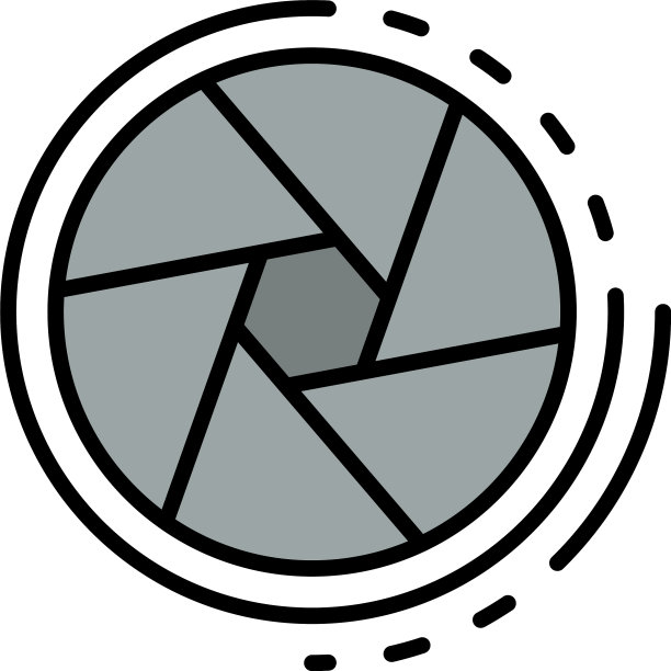 电影快门图标颜色轮廓图片下载