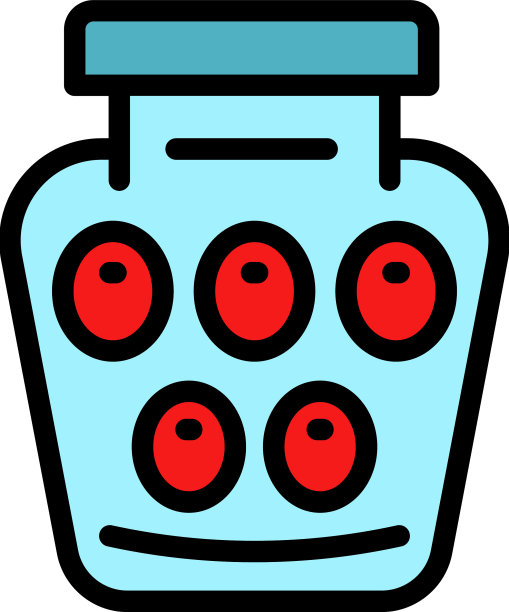 腌渍水果罐图标颜色轮廓图片下载