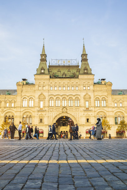 古姆莫斯科建筑塔屋顶立面艺术图片下载