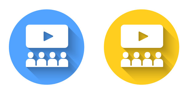 白色电影院礼堂与屏幕图标隔离图片下载