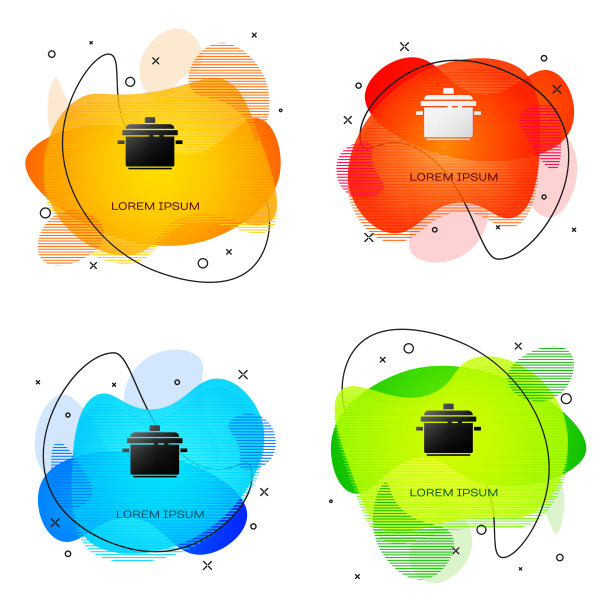 黑色的锅图标孤立在白色上图片下载