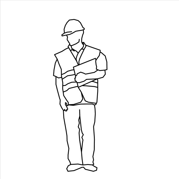 一个重型设备工人的草图设计图片下载