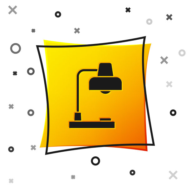 黑色台灯图标隔离在白色背景上图片下载