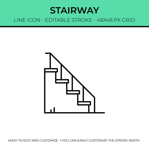 楼梯线图标设计图片下载