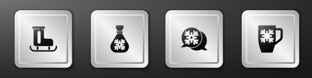 设花样滑冰圣诞老人袋礼物雪花图片下载