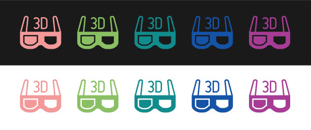 3D电影眼镜图标素材图片下载