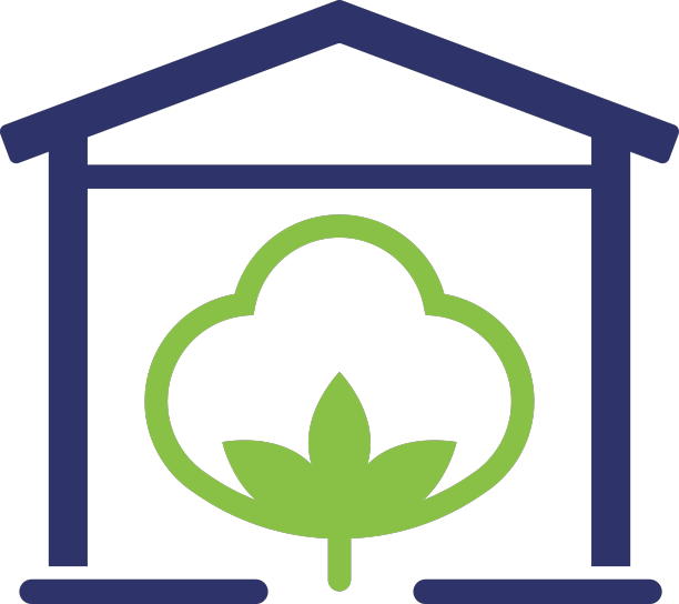 棉花在仓库图标上的白色图片下载