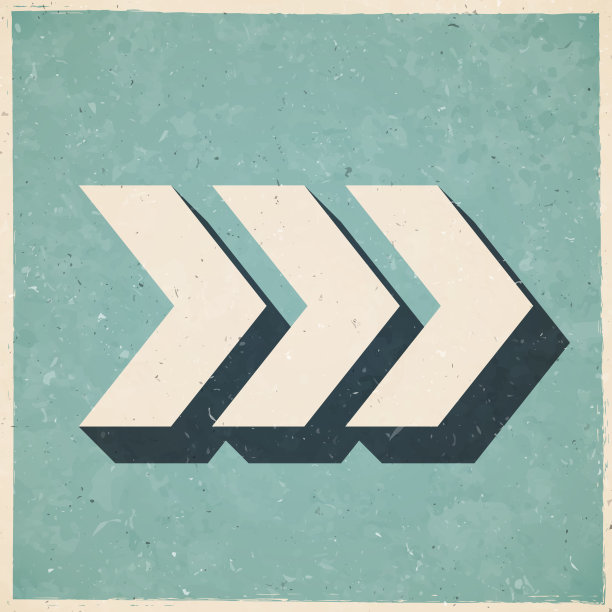 三v形指向右。复古风格的图标-旧的纹理纸图片下载