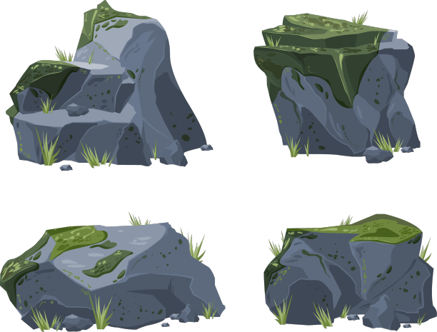 岩石苔藓现实设置图片下载