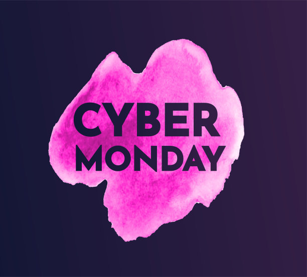 网络星期一水彩销售横幅，背景。向量图片下载