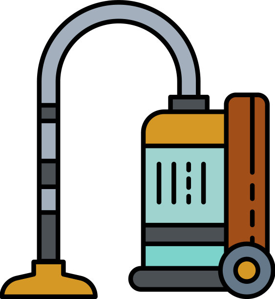 现代吸尘器图标颜色轮廓图片下载