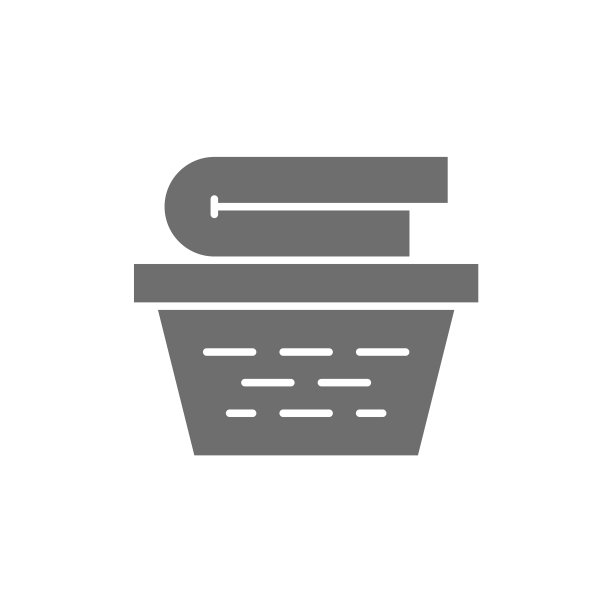 洗衣篮灰色图标孤立在白色上图片下载