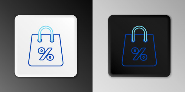 排队购物袋与题字百分比图片下载