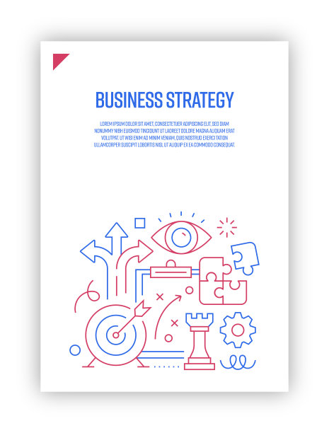 向量集插图商业战略概念。线条艺术风格背景设计网页，横幅，海报，打印等。矢量插图。图片下载