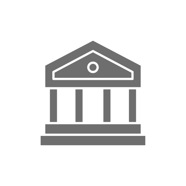 法院或银行大楼的灰色图标图片下载