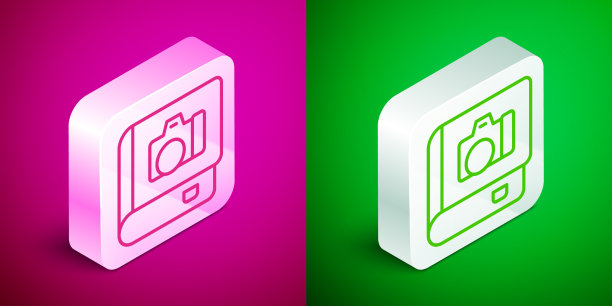 等距线相册画廊图标孤立图片下载