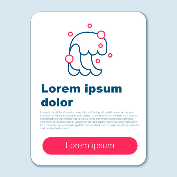 线海啸图标孤立的灰色背景图片下载