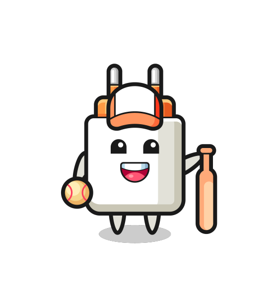 卡通人物的电源适配器作为一个棒球图片下载