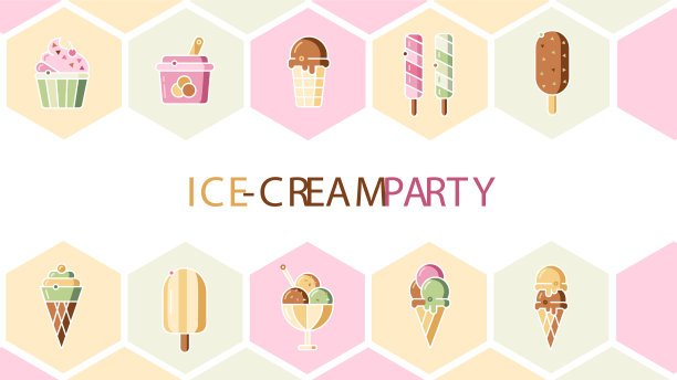 一套扁平的冰淇淋图片下载