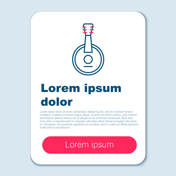 线班卓琴图标孤立在灰色背景图片下载