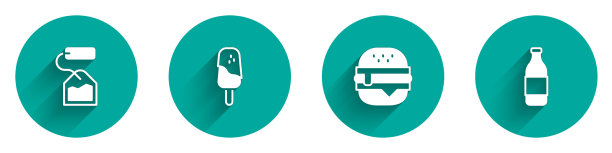 茶包、冰淇淋、汉堡和红酒图片下载