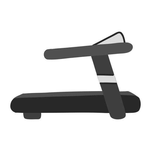 跑步机卡通风格图标。彩色符号矢量插图图片下载
