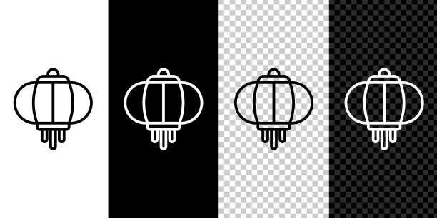 韩式纸灯笼图标套装图片下载